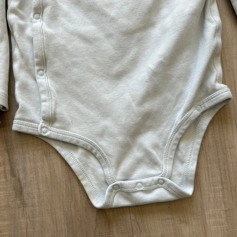 Baby Blue Long Sleeve Onesie romper baby toddler infant 18m Set 2PCs button